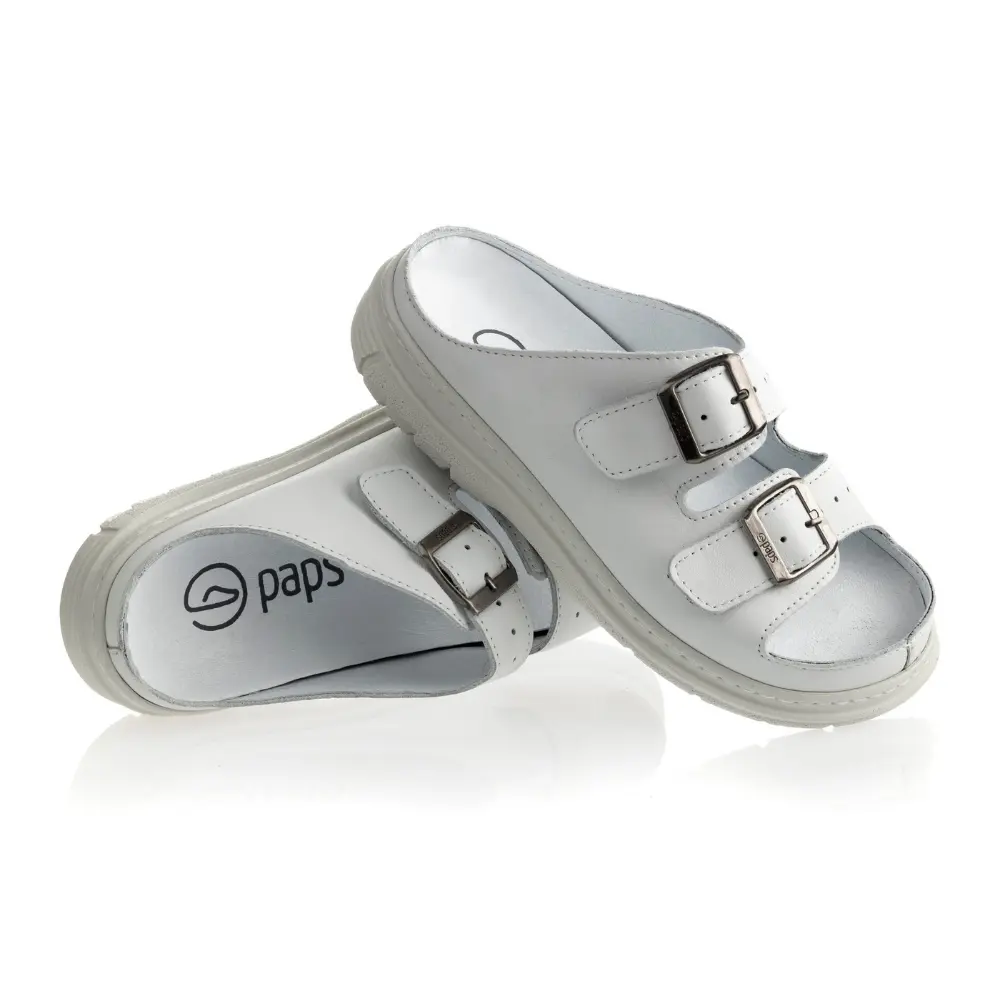 ME-1051-003 wygodne obuwie medyczne skorzane paps biale 2