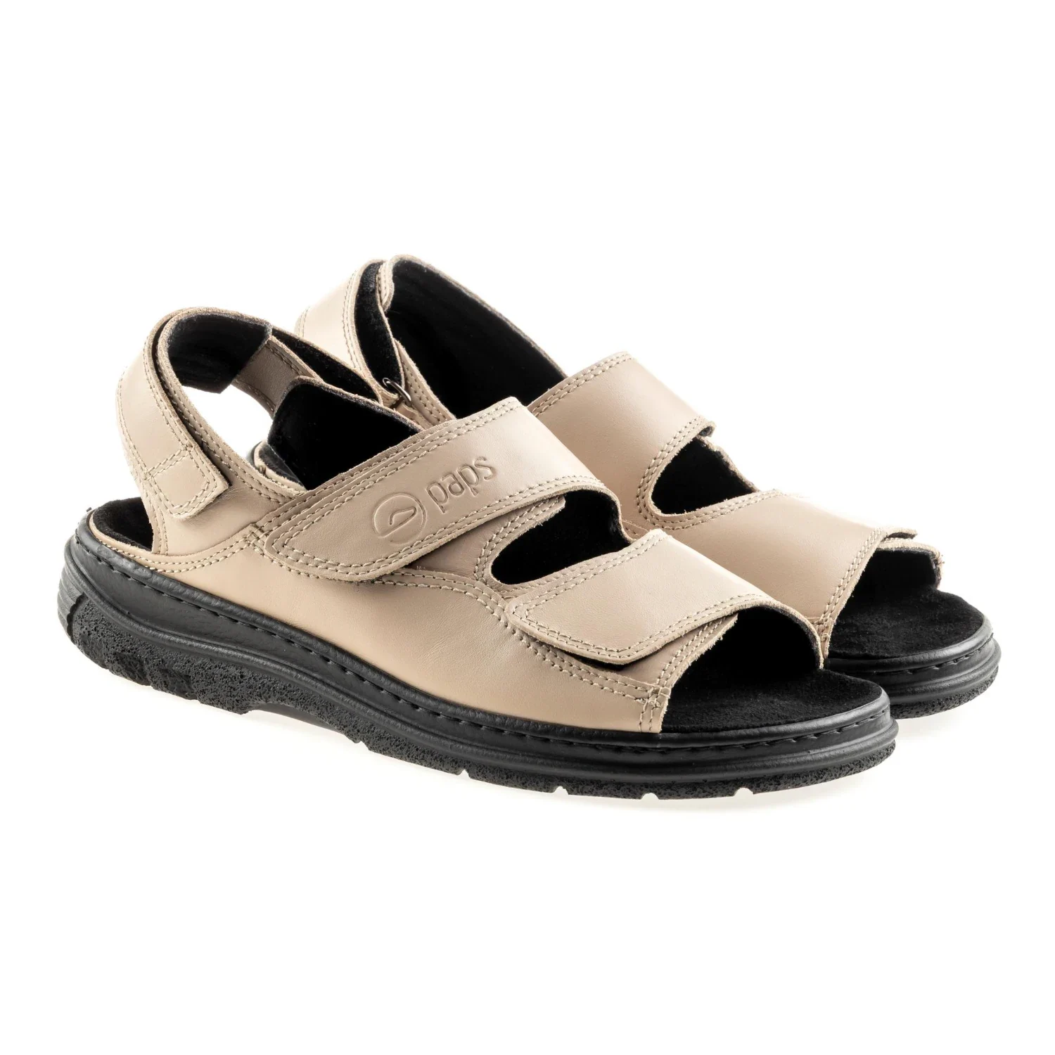 Sandały do wkładek ortopedycznych skóra unisex PAPS beżowy Sandały do wkładek ortopedycznych skóra unisex PAPS beżowy