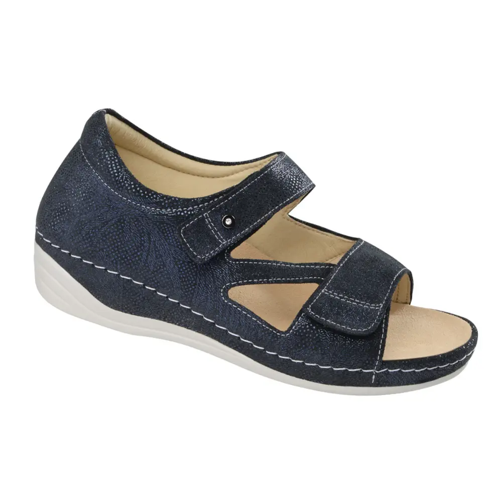 Sandały damskie na haluksy wyjmowana wkładka niemieckie Schein kolor niebieski