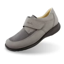 Szerokie buty damskie na haluksy KOSELA szare z elastyczną wstawką