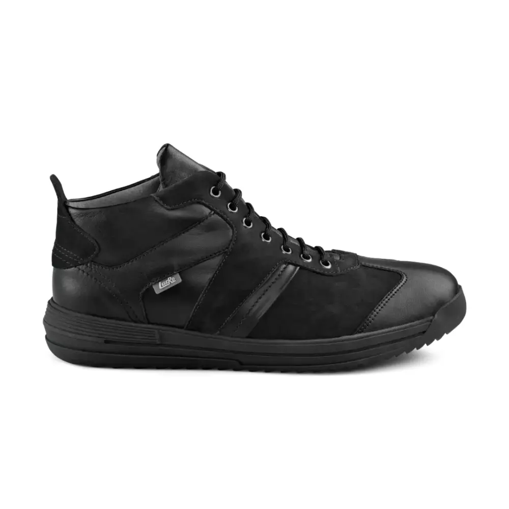 Sneakersy skórzane męskie dla diabetyków LucRo ROCCO wiązane czarne