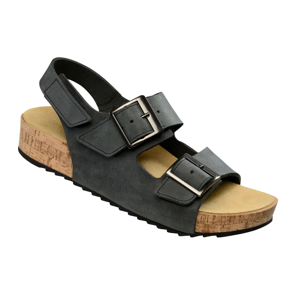 Sandały do wkładek ortopedycznych damskie Schein ciemnoszare skóra lico i skóra nubuk