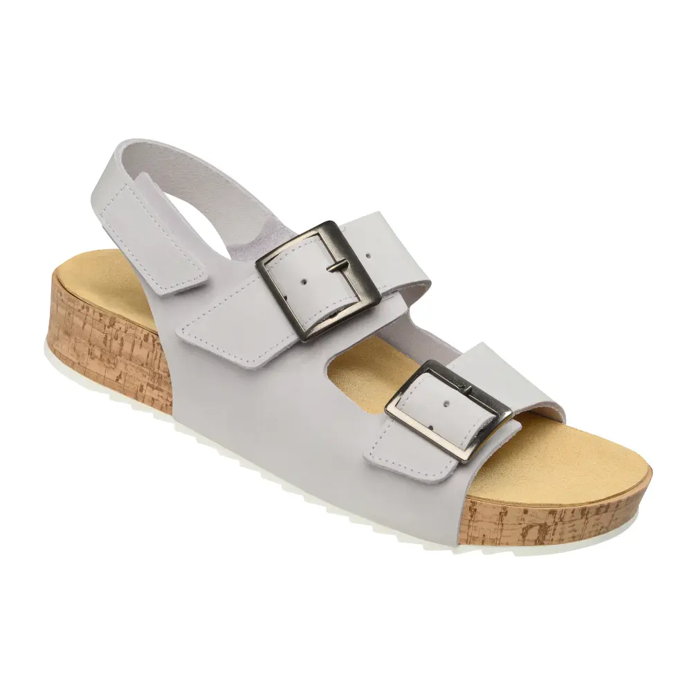 Sandały do wkładek ortopedycznych damskie Schein jasnoszare skóra lico i skóra nubuk