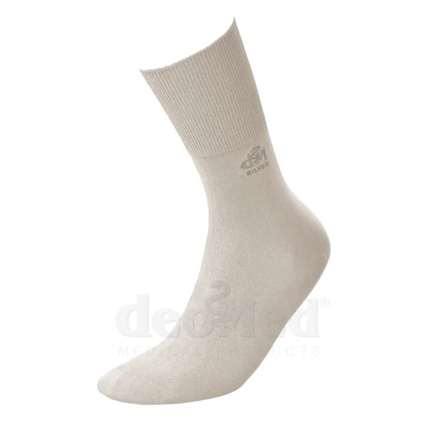 Skarpety z jonami srebra DeoMed Cotton Silver beżowe