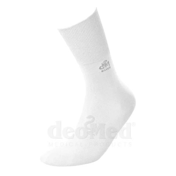 Skarpety z jonami srebra DeoMed Cotton Silver białe