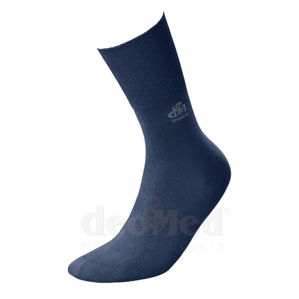 Skarpety z jonami srebra DeoMed Cotton Silver granatowe