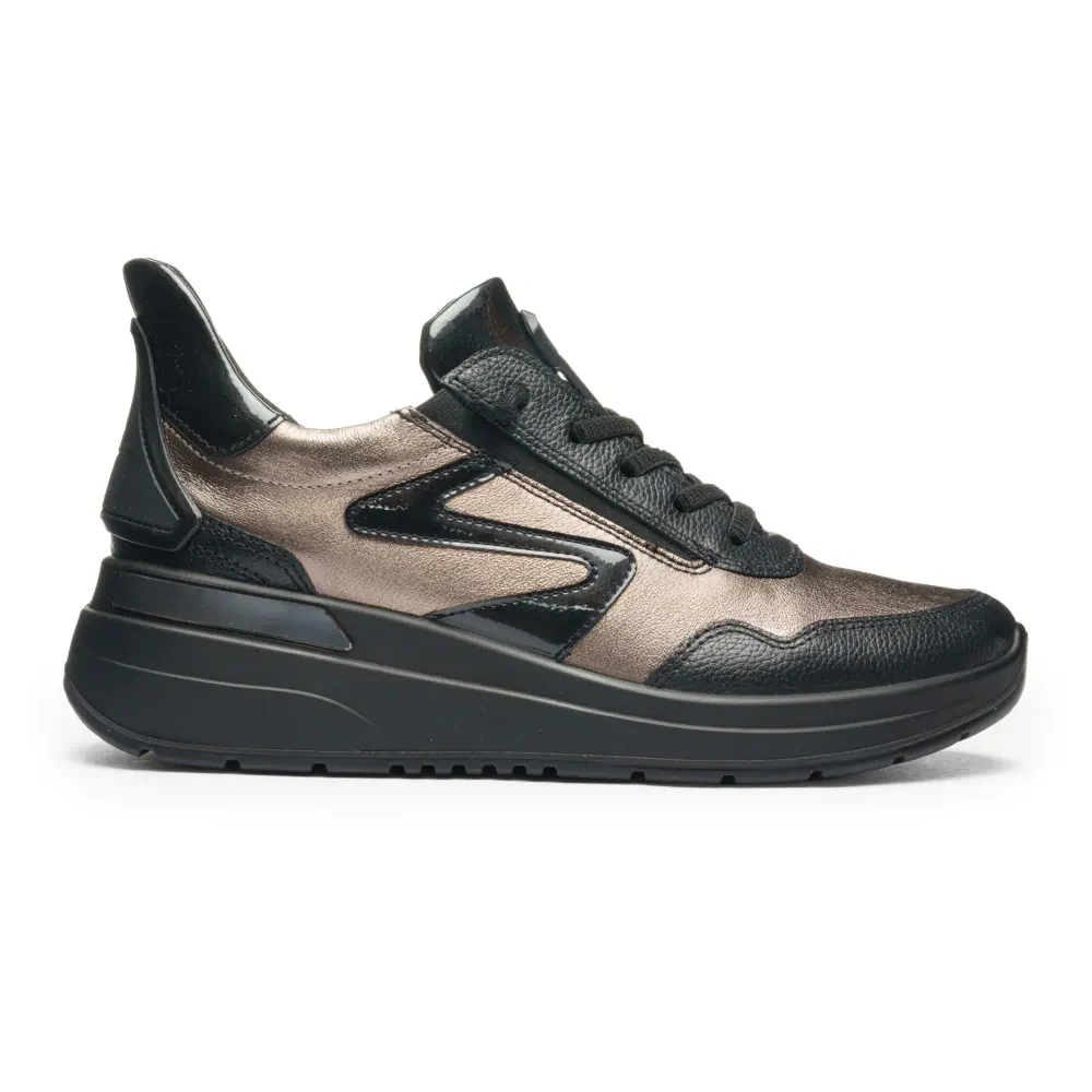 Sneakersy z wyjmowaną wkładką Ara GARDA - czarne z brązowym połyskiem