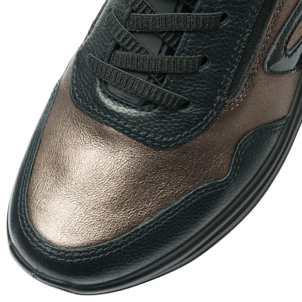 Sneakersy z wyjmowaną wkładką Ara GARDA - czarne z brązowym połyskiem