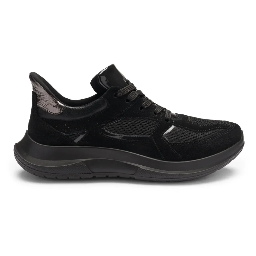 Czarne sneakersy damskie oddychające z siateczką Ara Motion
