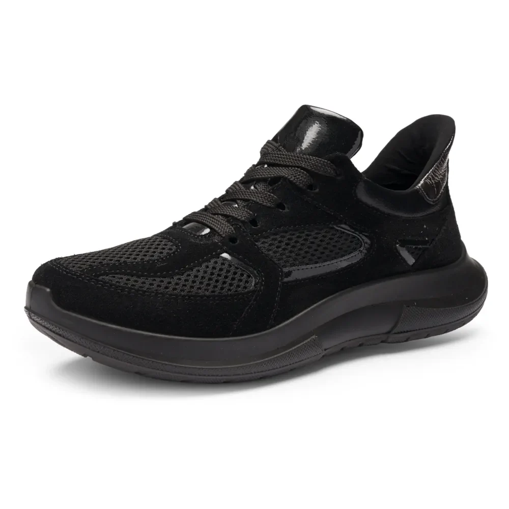 Czarne sneakersy damskie oddychające z siateczką Ara Motion
