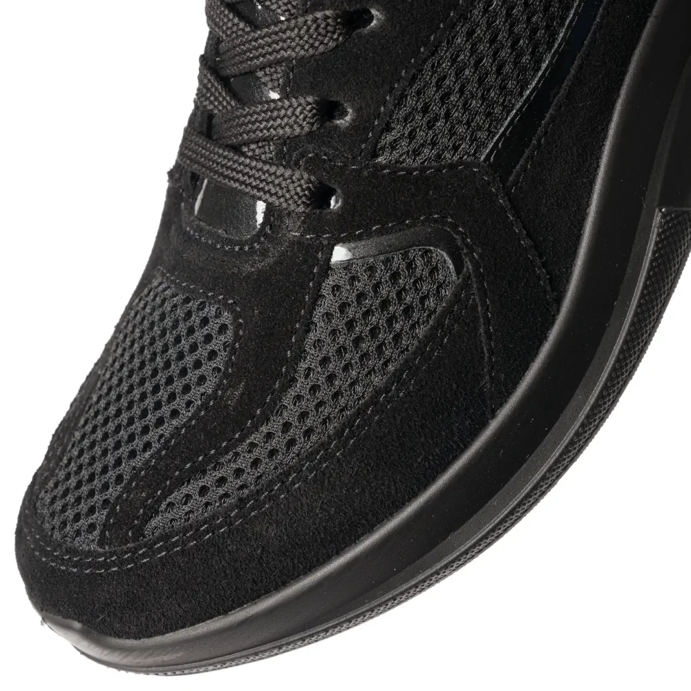 Czarne sneakersy damskie oddychające z siateczką Ara Motion