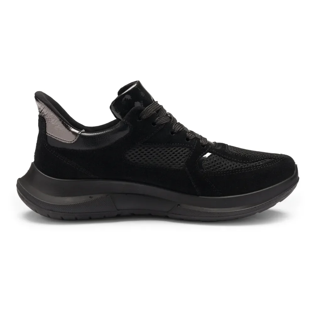 Czarne sneakersy damskie oddychające z siateczką Ara Motion