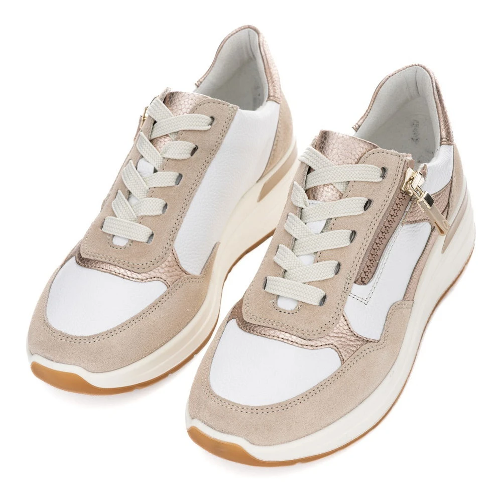 Wygodne sneakersy damskie z wyjmowaną wkładką Ara Garda 12-57702-25 beżowy