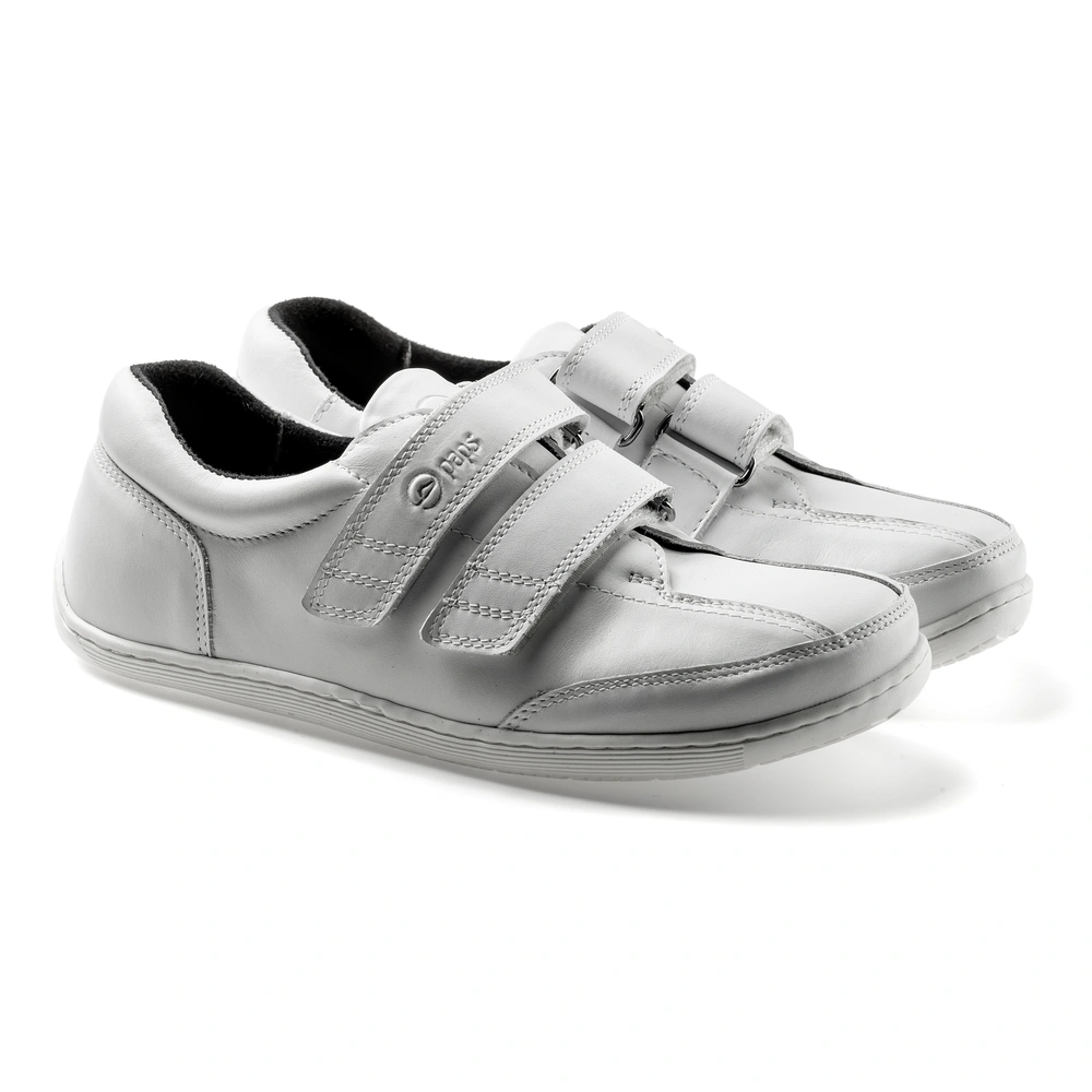 Buty na rzepy damskie i męskie Paps Shoe ME 1059-102 białe z wyjmowaną wkładką