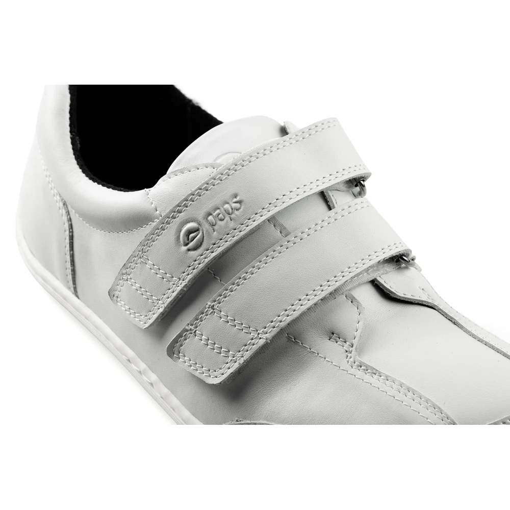 Buty na rzepy damskie i męskie Paps Shoe ME 1059-102 białe z wyjmowaną wkładką