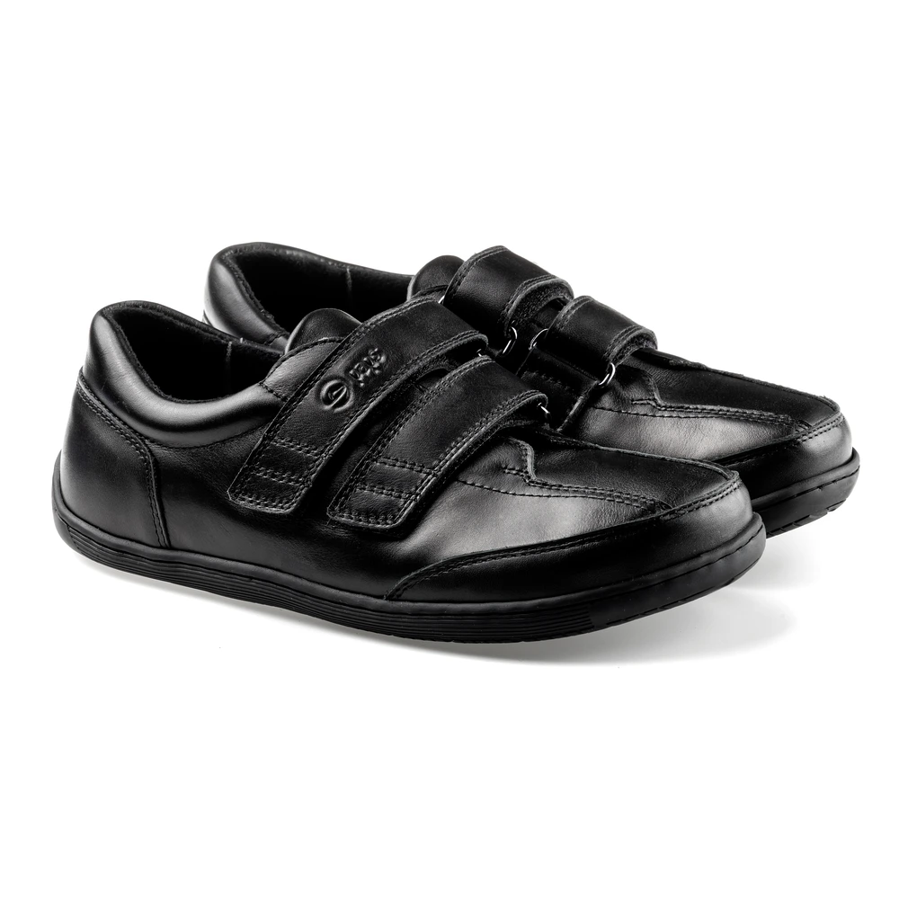 Buty na rzepy damskie i męskie Paps Shoe ME 1059-202 czarne skóra naturalna