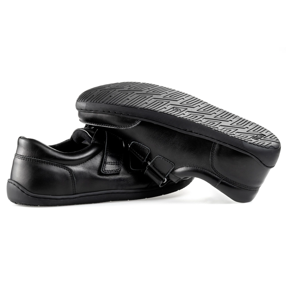Buty na rzepy damskie i męskie Paps Shoe ME 1059-202 czarne skóra naturalna