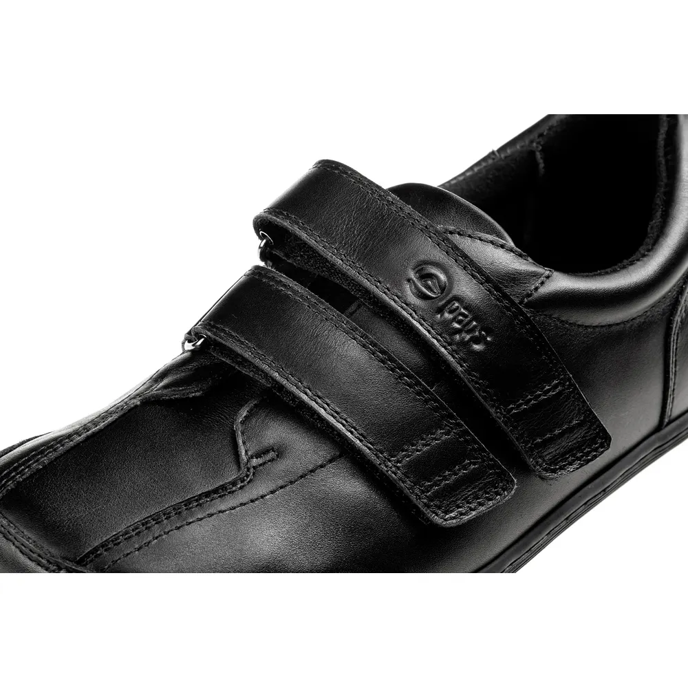 Buty na rzepy damskie i męskie Paps Shoe ME 1059-202 czarne skóra naturalna