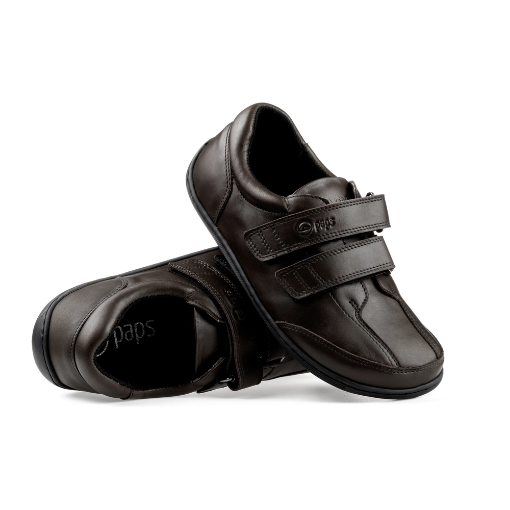 Buty na rzepy damskie i męskie Paps Shoe ME 1059-302 brązowe z regulacją