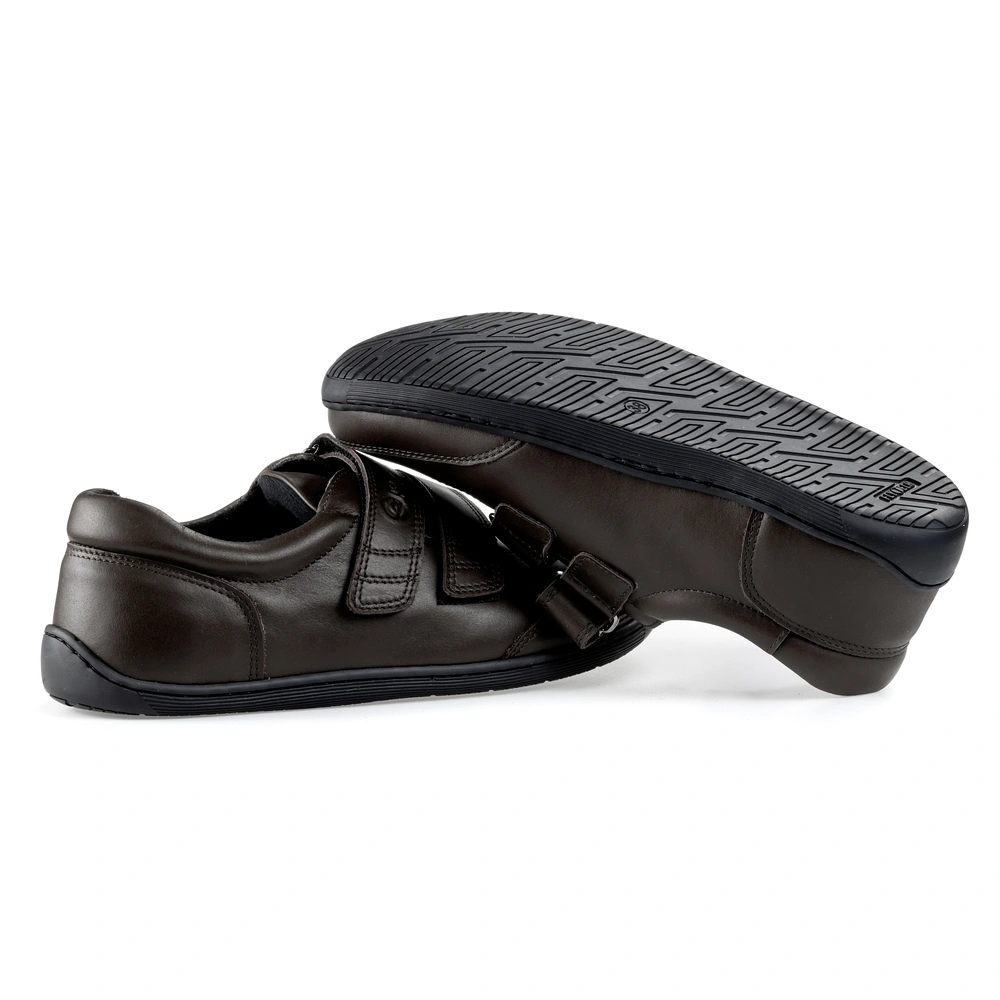 Buty na rzepy damskie i męskie Paps Shoe ME 1059-302 brązowe z regulacją