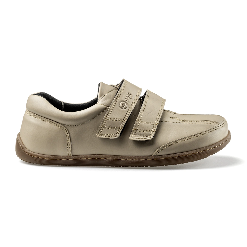 Buty na rzepy damskie i męskie Paps Shoe ME 1059-442h kolor beżowy na szerokie stopy