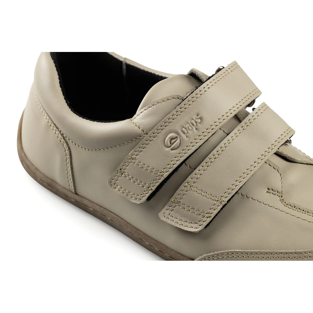Buty na rzepy damskie i męskie Paps Shoe ME 1059-442h kolor beżowy na szerokie stopy