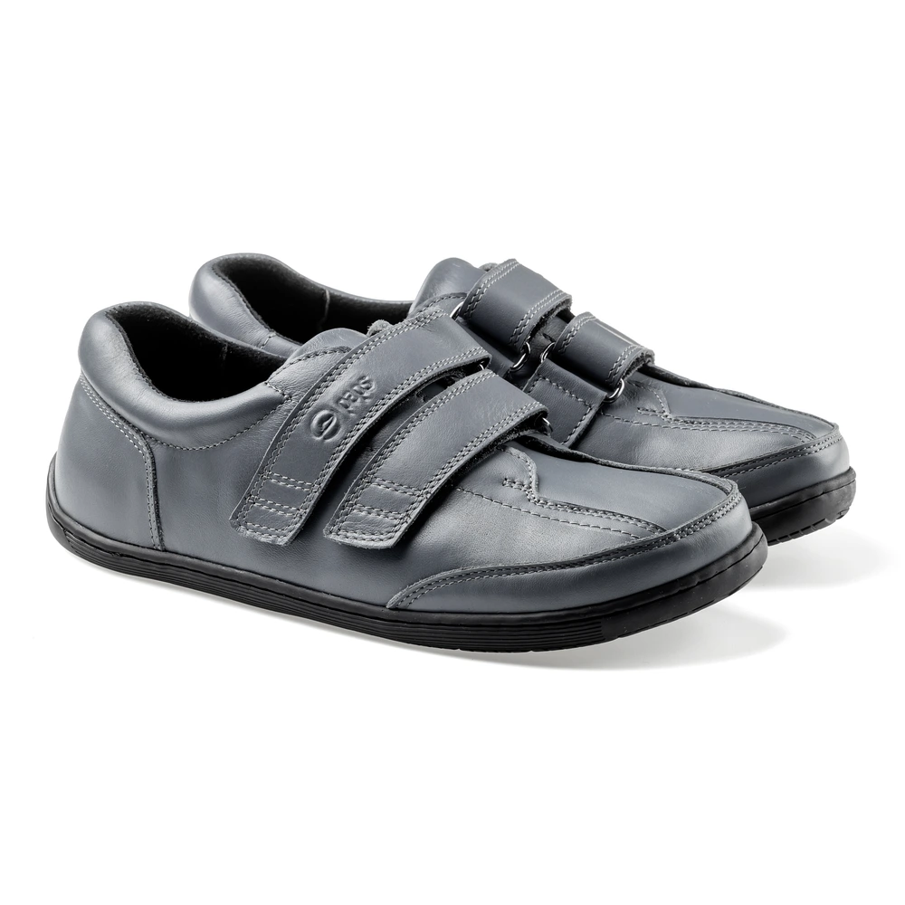 Buty na rzepy damskie i męskie Paps Shoe ME 1059-702 kolor szary z elastyczną podeszwą TR