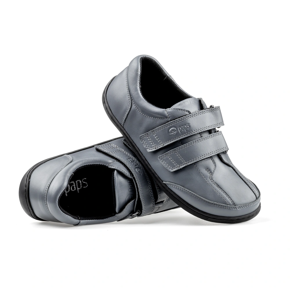 Buty na rzepy damskie i męskie Paps Shoe ME 1059-702 kolor szary z elastyczną podeszwą TR