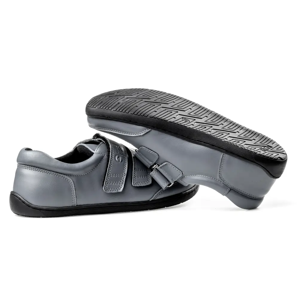 Buty na rzepy damskie i męskie Paps Shoe ME 1059-702 kolor szary z elastyczną podeszwą TR