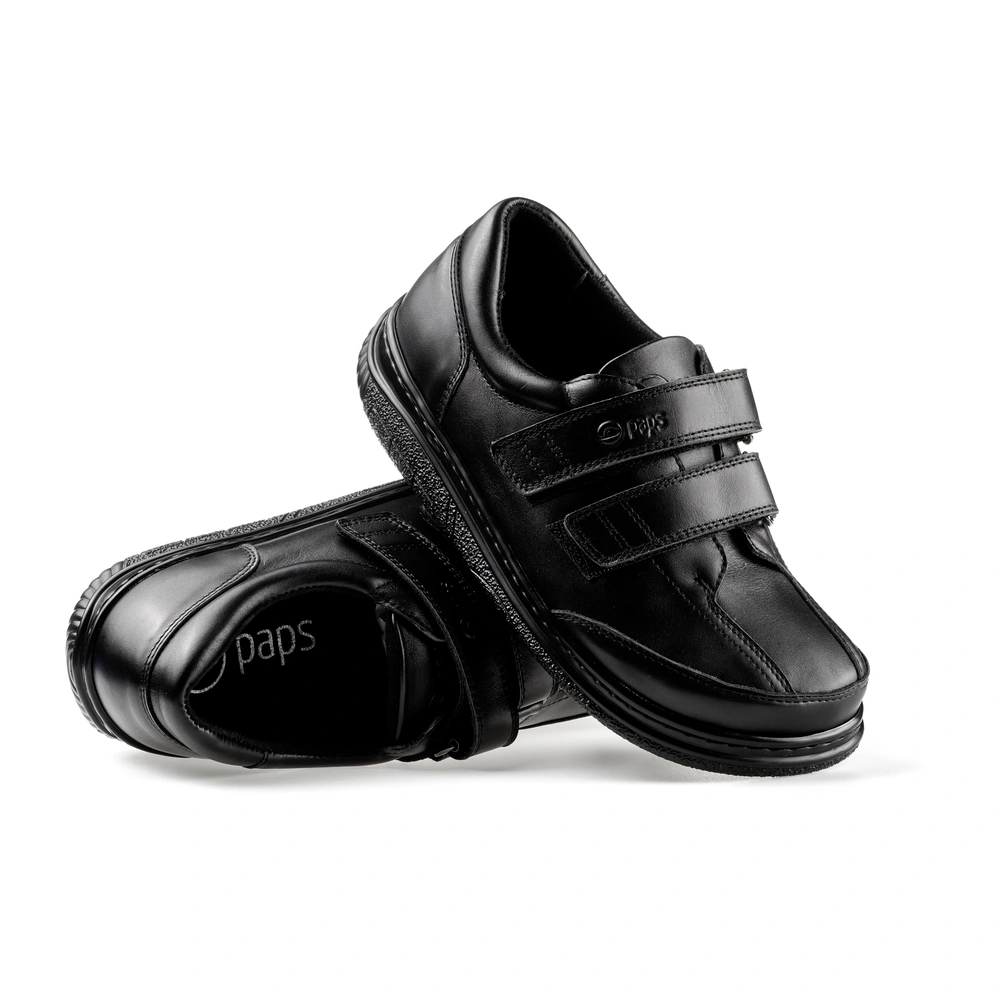 Buty na rzepy męskie i damskie Paps Shoe ME 1060-202 czarne regulacja szerokości