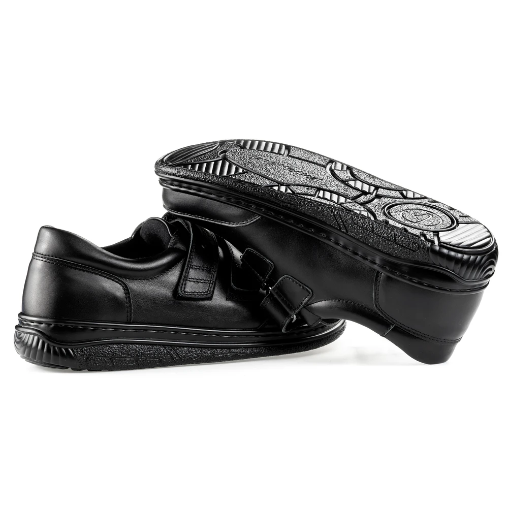 Buty na rzepy męskie i damskie Paps Shoe ME 1060-202 czarne regulacja szerokości