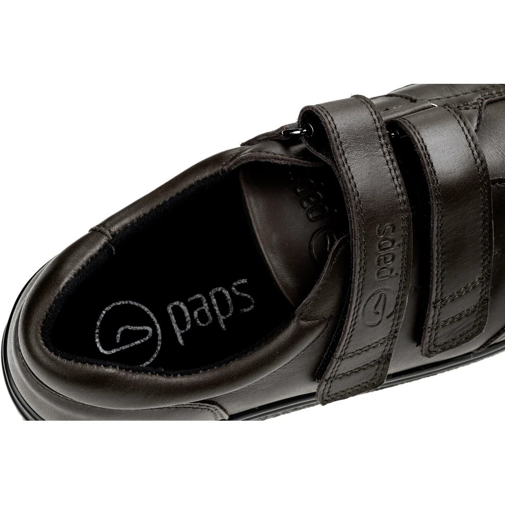 Buty na rzepy męskie i damskie Paps Shoe ME 1060-302 brązowe na szeroką stopę