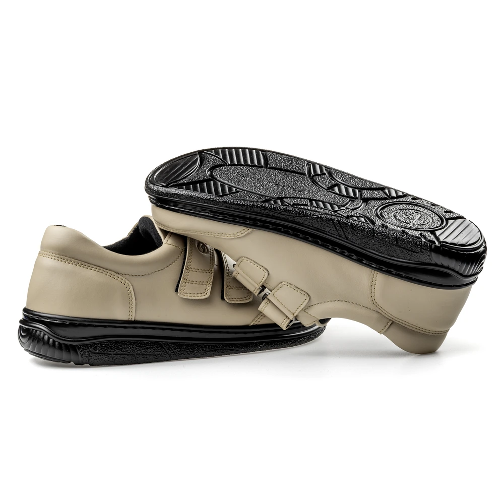 Buty na rzepy męskie i damskie Paps Shoe ME 1060-442h kolor beżowy gruba podeszwa