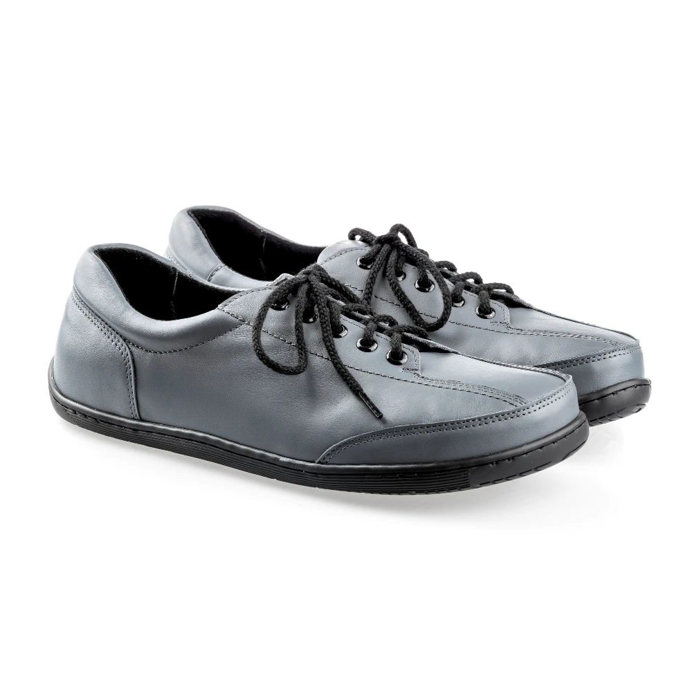 Szare buty z szerokimi noskami Paps Shoe ME 1057 ze skóry naturalnej