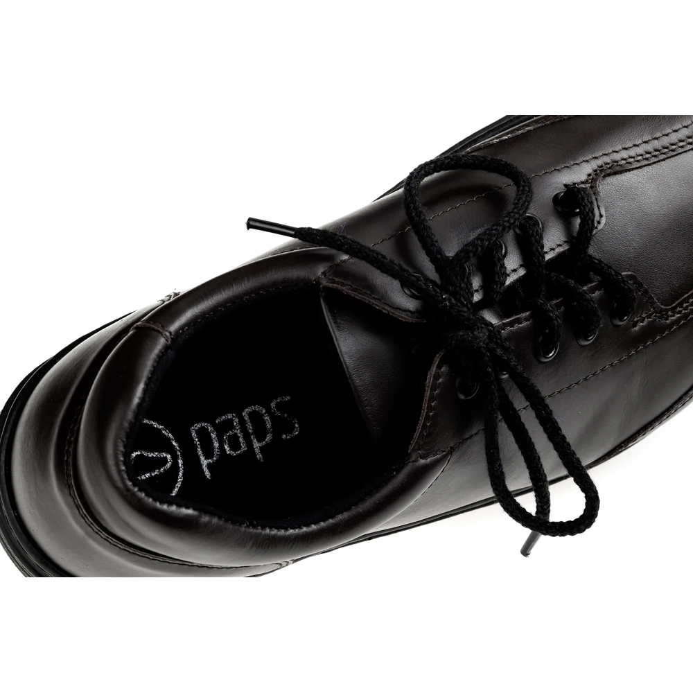 Buty na szerokie palce PAPS skórzane z wyjmowaną wkładką brązowe